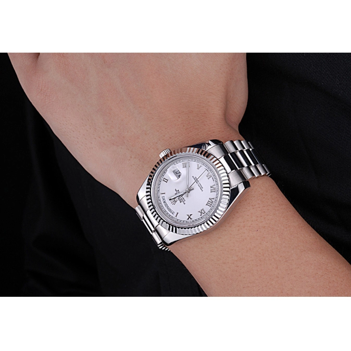 MiroTime 0718 Rolex Day-Date White Dial Stainless Steel Bracelet 622547